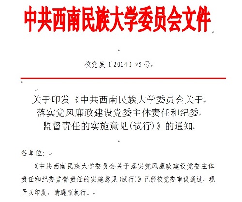 主体责任和监督责任实施意见