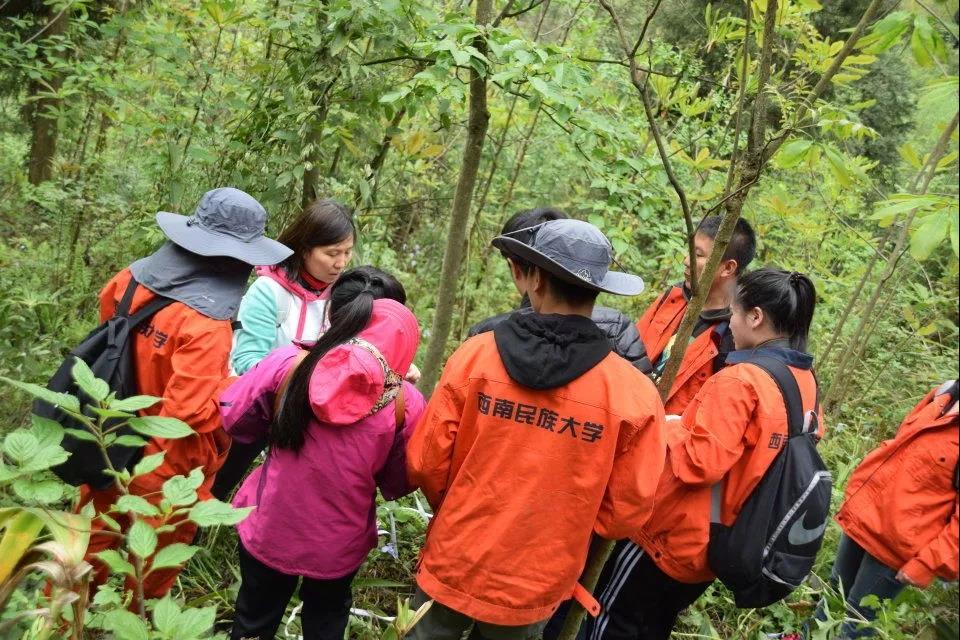 刘圆(左二)在阿坝州茂县雅都乡指导学生