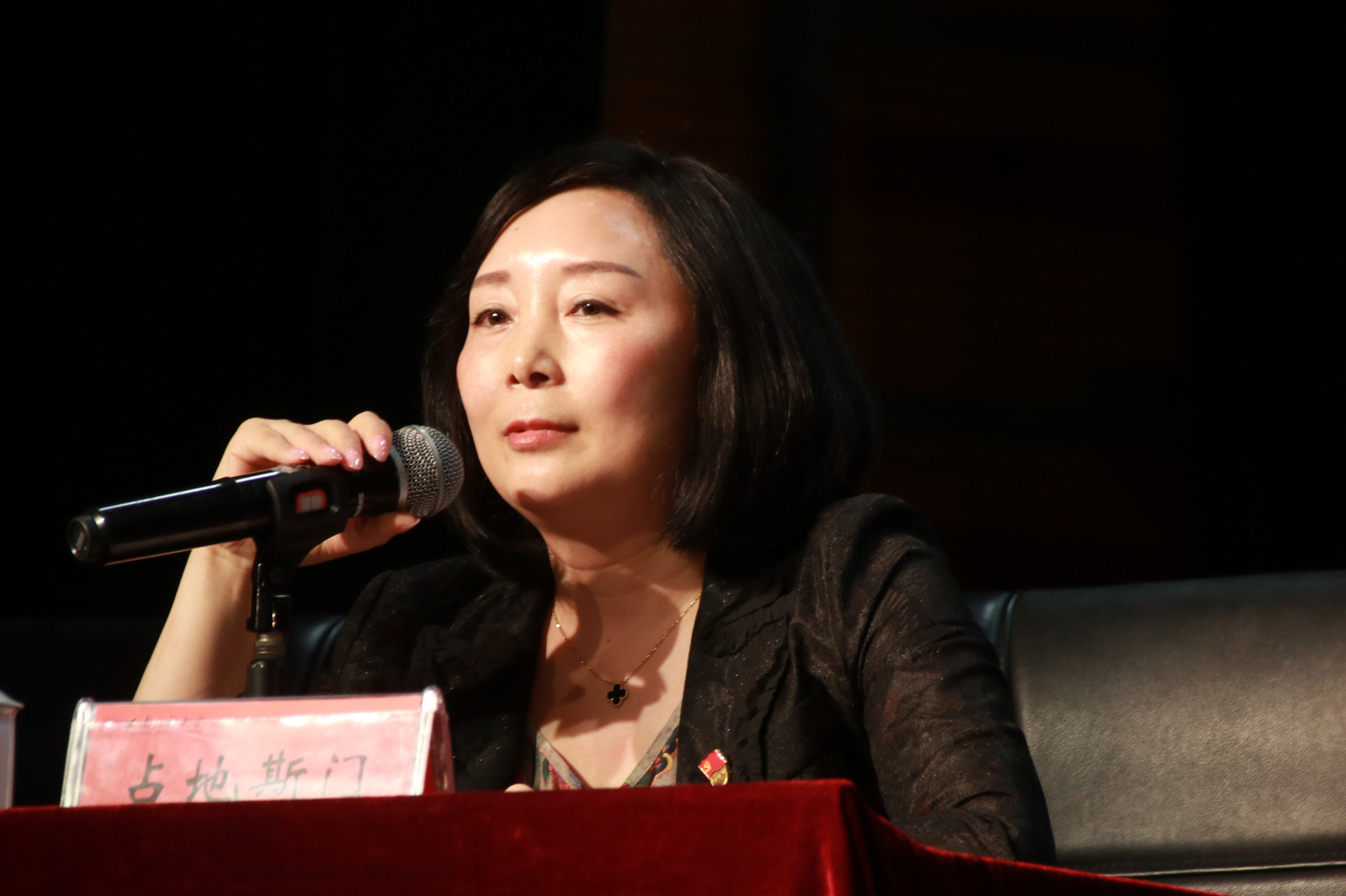 校友占地斯门作报告